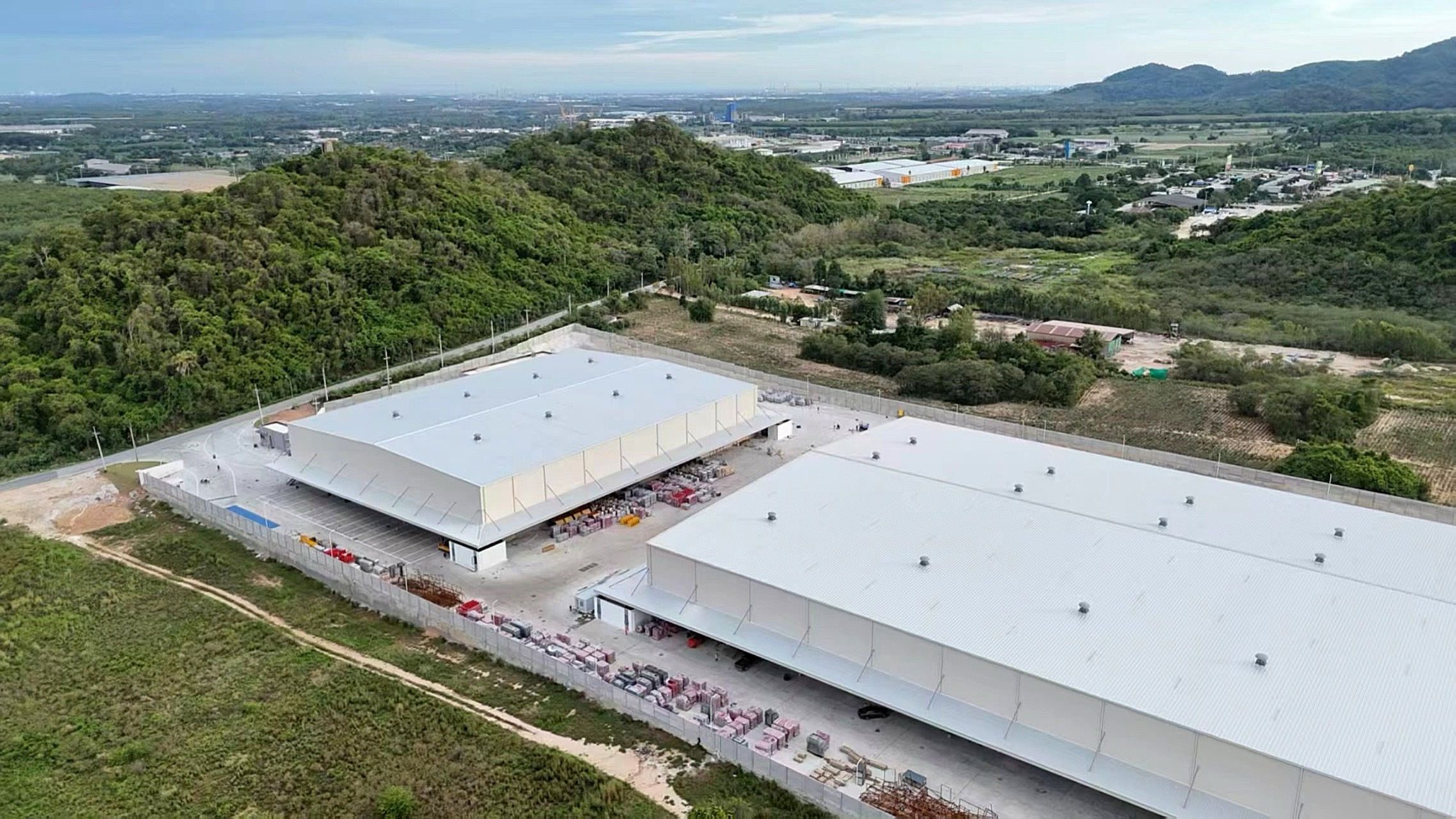 Aerial view of INPHRA logistics facilities in Thailand