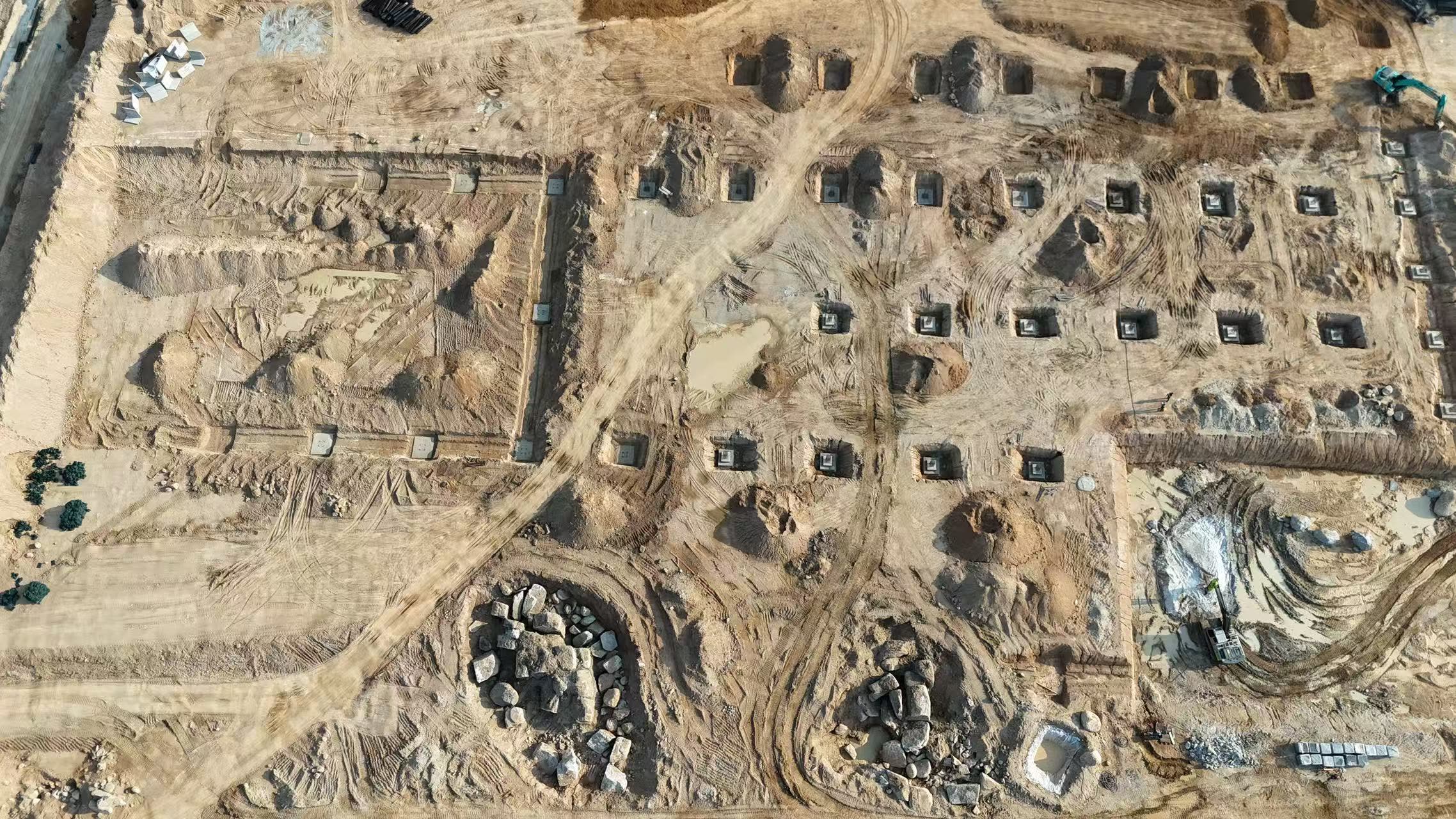 Lamphun logistics facility under construction, aerial view